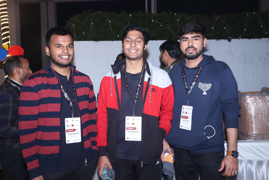 Contestants posing together at the event