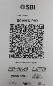 SBI UPI QR code for ICPC CSJMU registration fee payment